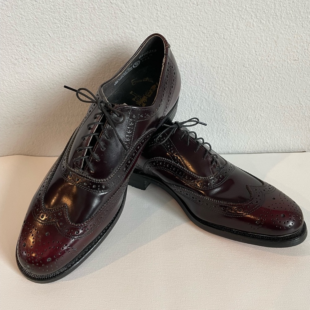 Executive Imperial Men’s Burgundy Leather Wingtip Dress Shoes